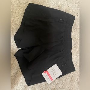 black athletic shorts